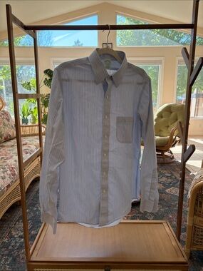Brooks Brothers Light Blue and White Striped Men's Button-Down Shirt